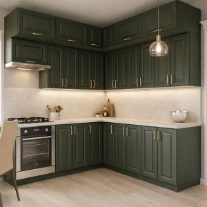 L veida virtuves iekārta mājai