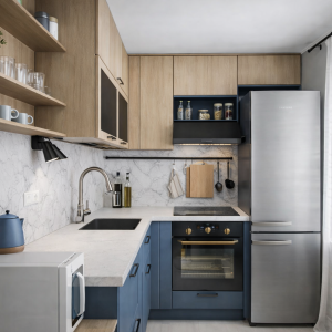 hruščova dzīvokļa virtuve zila