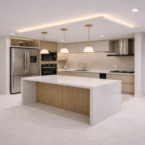 virtuve ar lielu salu